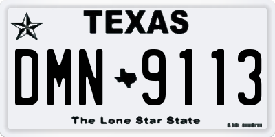 TX license plate DMN9113