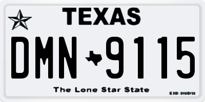 TX license plate DMN9115
