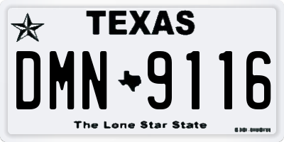TX license plate DMN9116