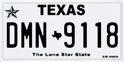 TX license plate DMN9118