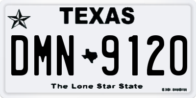 TX license plate DMN9120