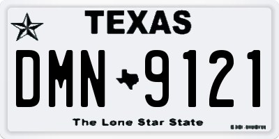 TX license plate DMN9121