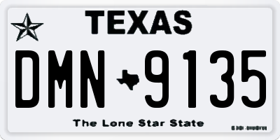 TX license plate DMN9135