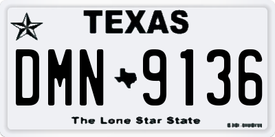 TX license plate DMN9136