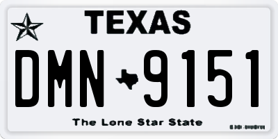 TX license plate DMN9151