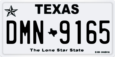 TX license plate DMN9165
