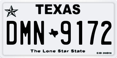 TX license plate DMN9172