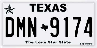 TX license plate DMN9174