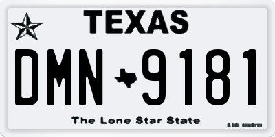 TX license plate DMN9181