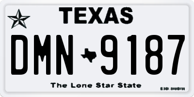 TX license plate DMN9187