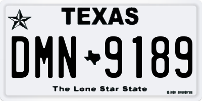 TX license plate DMN9189