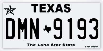 TX license plate DMN9193