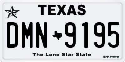 TX license plate DMN9195