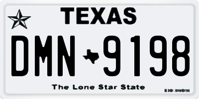 TX license plate DMN9198