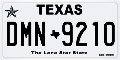 TX license plate DMN9210