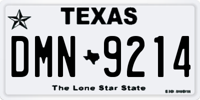 TX license plate DMN9214