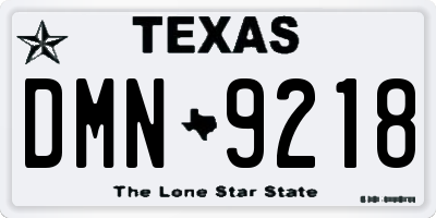 TX license plate DMN9218