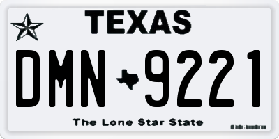 TX license plate DMN9221