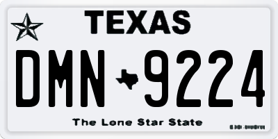 TX license plate DMN9224