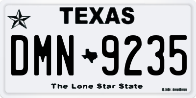 TX license plate DMN9235