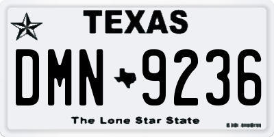 TX license plate DMN9236