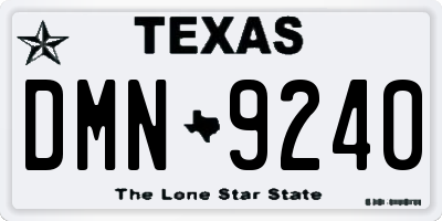 TX license plate DMN9240