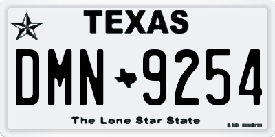 TX license plate DMN9254