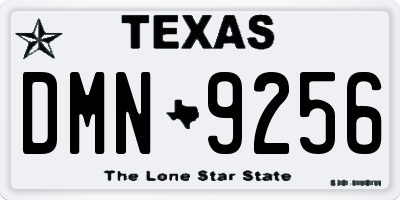 TX license plate DMN9256