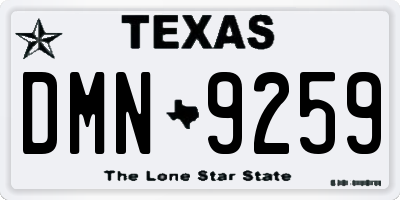 TX license plate DMN9259