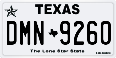 TX license plate DMN9260