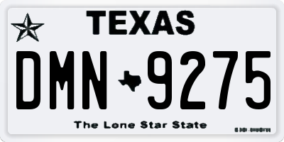 TX license plate DMN9275