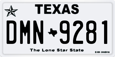 TX license plate DMN9281
