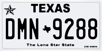 TX license plate DMN9288