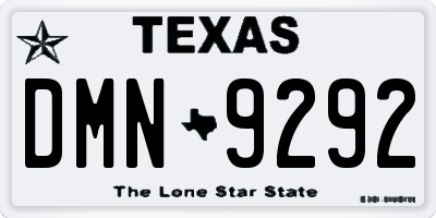 TX license plate DMN9292
