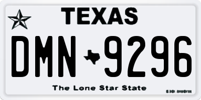 TX license plate DMN9296