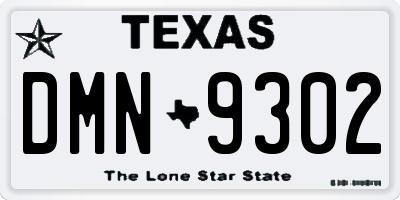 TX license plate DMN9302