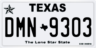 TX license plate DMN9303
