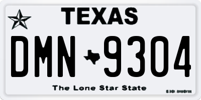 TX license plate DMN9304