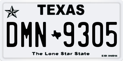TX license plate DMN9305
