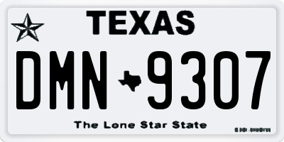 TX license plate DMN9307