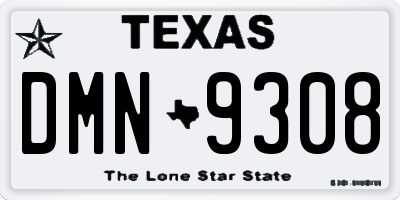 TX license plate DMN9308
