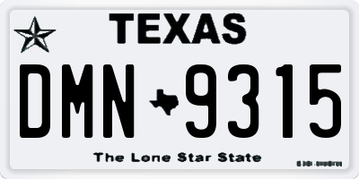 TX license plate DMN9315