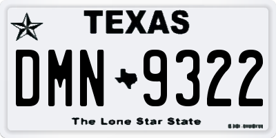 TX license plate DMN9322
