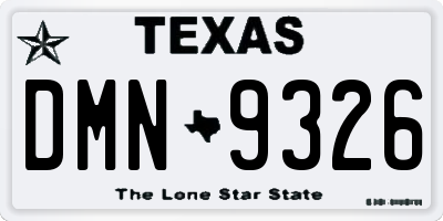 TX license plate DMN9326