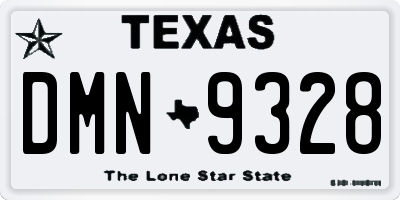 TX license plate DMN9328