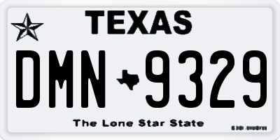TX license plate DMN9329