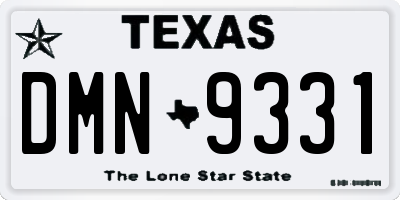 TX license plate DMN9331