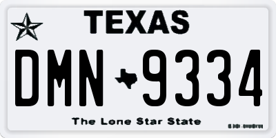 TX license plate DMN9334