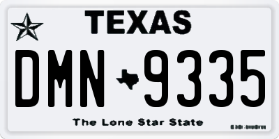 TX license plate DMN9335
