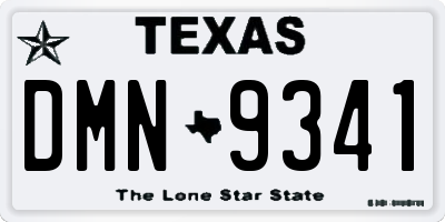TX license plate DMN9341